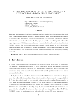 OPTIMAL STBC PRECODING WITH CHANNEL COVARIANCE