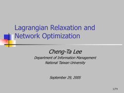 Lagrangian Relaxation - National Taiwan University