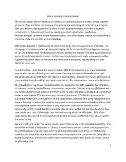 Housing Brief to the Provincial Government