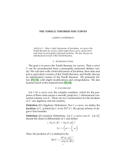THE TORELLI THEOREM FOR CURVES The goal is to prove the