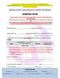 absence note - Richland College