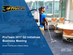 ProTeam 2017 Q2 Initiatives Business Meeting