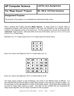 AP Computer Science I - Vernon Computer Science
