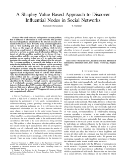 A Shapley Value Based Approach to Discover Influential Nodes in