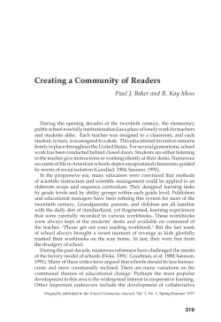 Creating a Community of Readers