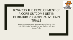 Towards the development of a core outcome set in pediatric post op