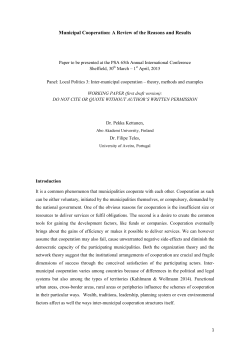 Municipal Cooperation - The Political Studies Association
