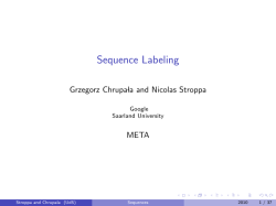 Sequence Labeling 1