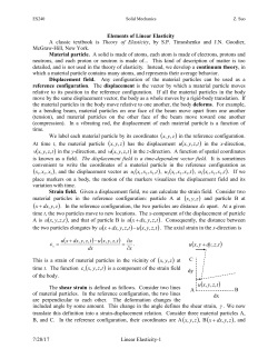 Elements of Linear Elasticity