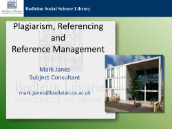 Bodleian Social Science Library Plagiarism