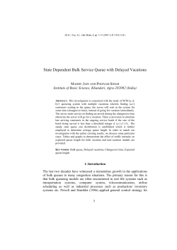 State Dependent Bulk Service Queue with Delayed Vacations
