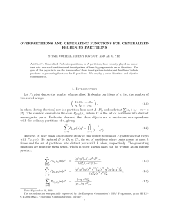 Overpartitions and generating functions for