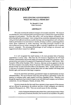influencing government: what do small firms do