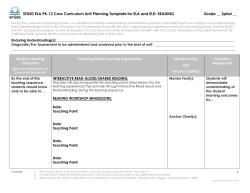 Blank New Unit Planning Template for Reading