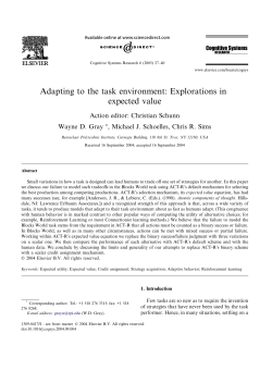 Adapting to the task environment: Explorations in expected value