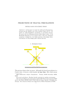 PROJECTIONS OF FRACTAL PERCOLATIONS 1. Introduction This