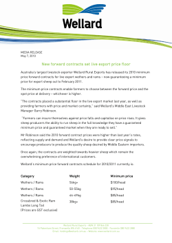 New forward contracts set live export price floor