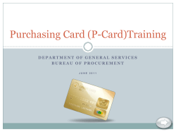 Purchasing Card Training