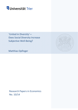 Research Papers in Economics No. 10/14 `United in Diversity