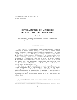 determinants of matrices on partially ordered sets