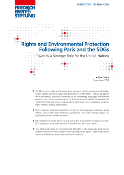 Rights and Environmental Protection Following Paris and the SDGs