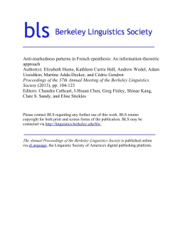 Anti-markedness patterns in French epenthesis