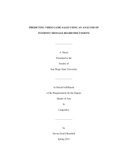 PREDICTING VIDEO GAME SALES USING AN ANALYSIS OF