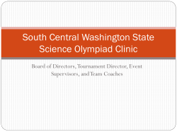 South Central WA Science Olympiad Clinic