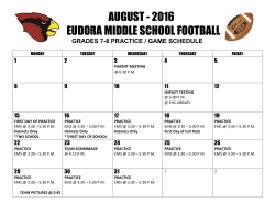 grades 7-8 practice / game schedule