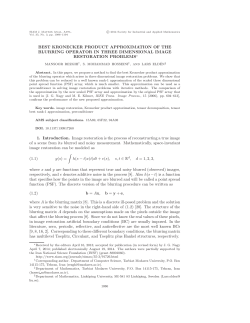 BEST KRONECKER PRODUCT APPROXIMATION OF THE