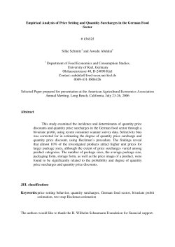 Empirical Analysis of Price Setting and Quantity