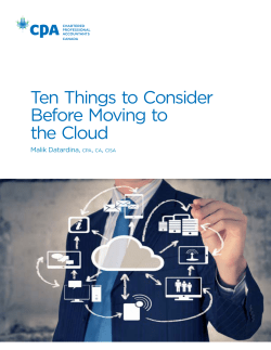 Ten Things to Consider Before Moving to the Cloud