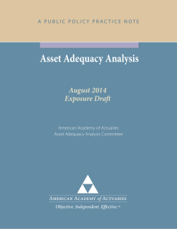 Asset Adequacy Analysis - American Academy of Actuaries