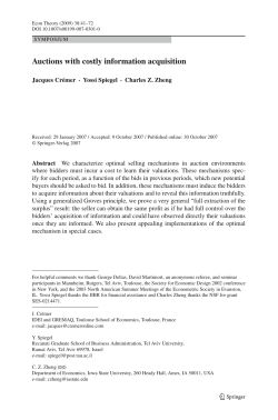 Auctions with costly information acquisition