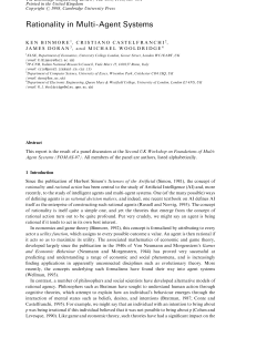 Rationality in Multi-Agent Systems