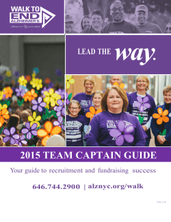 2015 team captain guide - Alzheimer`s Association