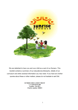 Safe-Guarding Children Policy - Sunrise Primary and Nursery School