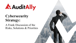 Cybersecurity Strategy - Agenda What Changed in 2015