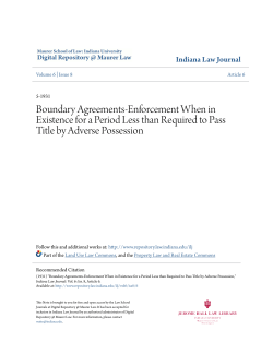 Boundary Agreements-Enforcement When in Existence for a Period