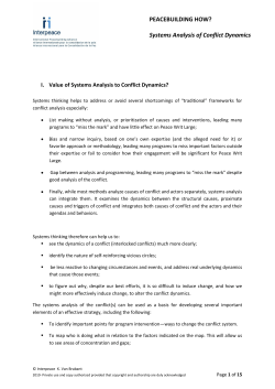 Systems Analysis of Conflict Dynamics