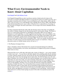 III. Characteristics of Capitalism in Conflict with the Environment