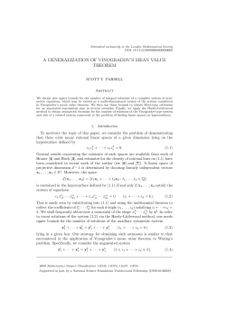 A GENERALIZATION OF VINOGRADOV`S MEAN VALUE THEOREM