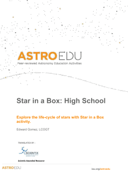 High School Explore the life-cycle of stars with Star in a Box activity.