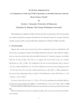 An On-Line Supplement for “A Comparison of VaR and