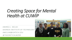 Creating Space for Mental Health at CUWIP