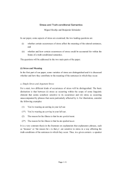 Stress and Truth-conditional Semantics