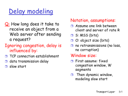 TCP Delay Modeling