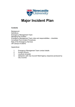 Major Incident Plan - Newcastle University