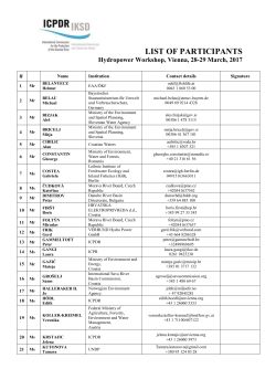 LIST OF PARTICIPANTS Hydropower Workshop - Danubis