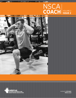 NSCA Coach | Issue 2.2 - National Strength and Conditioning